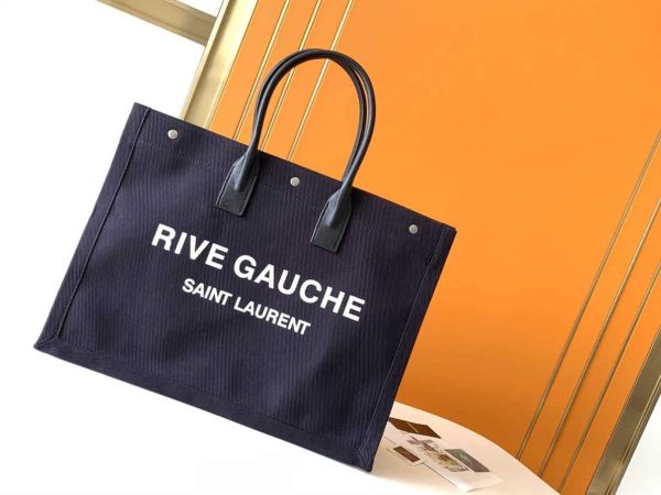 RIVE GAUCHE TOTE BAG IN LINEN AND LEATHER – WBY17 - Image 2