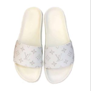 LOUIS VUITTON WHITE MONOGRAM SLIDES – LSVT43