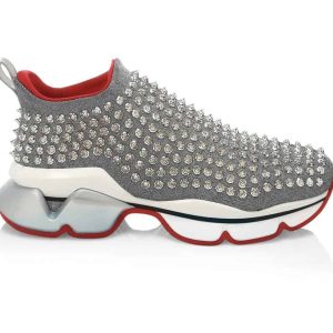 CHRISTIAN LOUBOUTIN GREY SPIKE SOCK SNEAKER- CL50