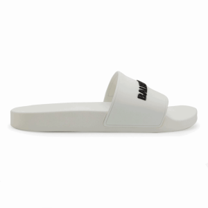 BALENCIAGA RUBBER LOGO POOL SLIDE SANDALS – BBS7