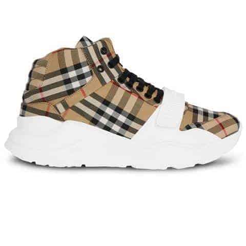 BURBERRY VINTAGE CHECK HIGH-TOP SNEAKERS – BBR2