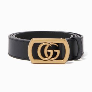 GUCCI BELT WITH FRAMED DOUBLE G BUCKLE – B8