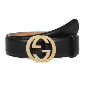 GUCCI INTERLOCKING-G LEATHER BELT – B5