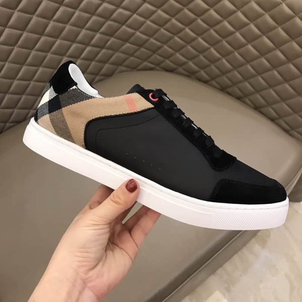 BURBERRY LEATHER AND HOUSE CHECK SNEAKERS – BBR26 - Image 2