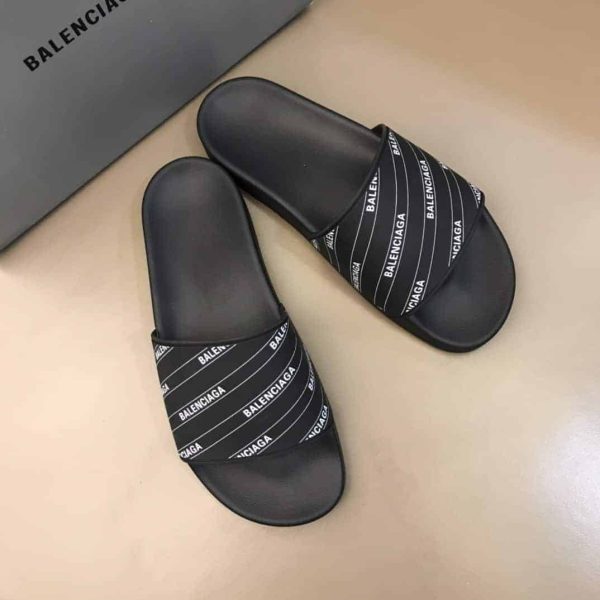 BALENCIAGA RUBBER LOGO POOL SLIDE SANDALS – BBS6 - Image 2