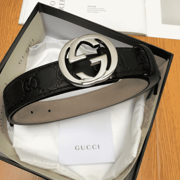 GUCCI INTERLOCKING-G LEATHER BELT – B7 - Image 2