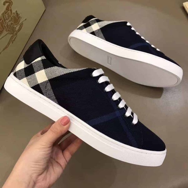 BURBERRY ALBERT HOUSE CHECK & LEATHER LOW-TOP SNEAKER – BBR4 - Image 2