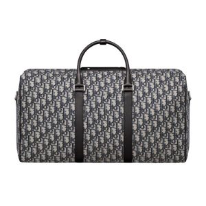 DIOR LINGOT 50 BAG BEIGE AND BLACK DIOR OBLIQUE JACQUARD – DR012