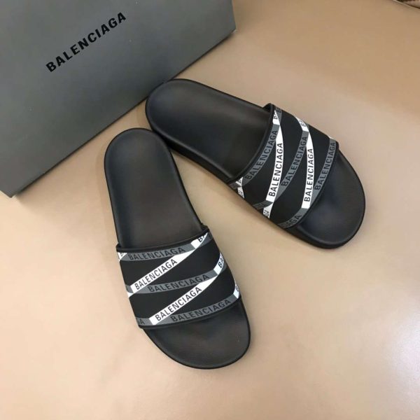 BALENCIAGA RUBBER LOGO POOL SLIDE SANDALS – BBS9 - Image 2