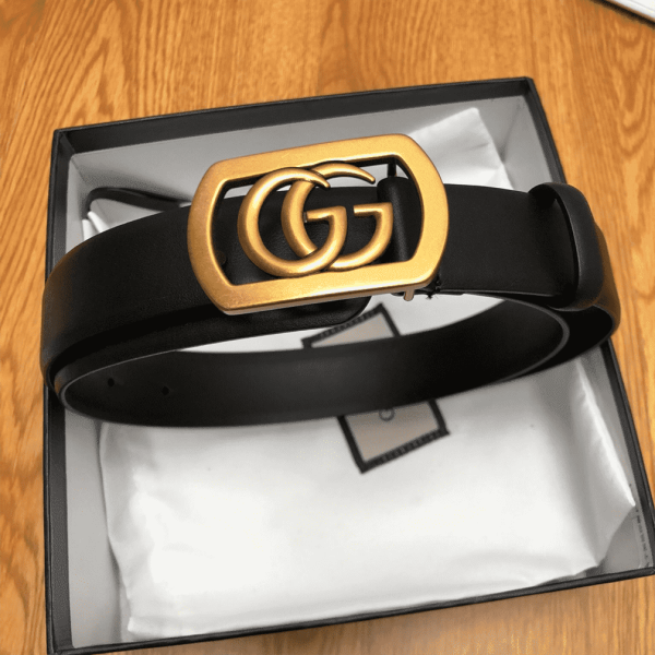 GUCCI BELT WITH FRAMED DOUBLE G BUCKLE – B8 - Image 2