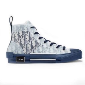 DIOR B23 HIGH-TOP SNEAKER IN BLUE DIOR OBLIQUE – CD029