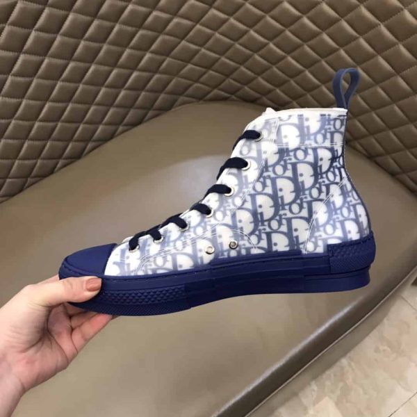 DIOR B23 HIGH-TOP SNEAKER IN BLUE DIOR OBLIQUE – CD029 - Image 8