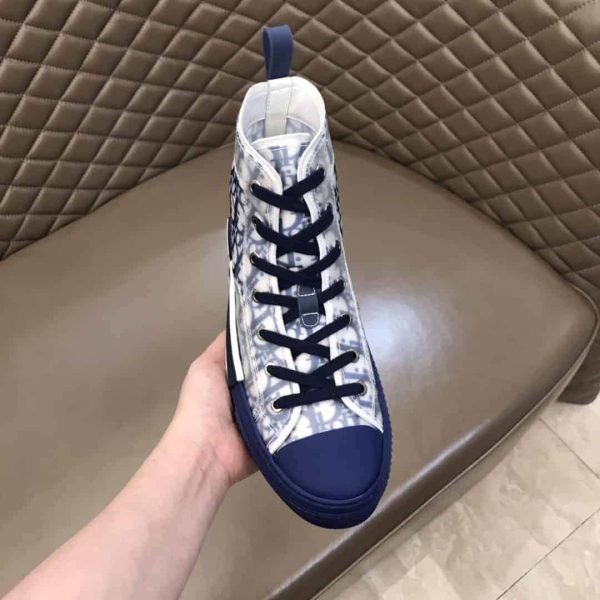 DIOR B23 HIGH-TOP SNEAKER IN BLUE DIOR OBLIQUE – CD029 - Image 7