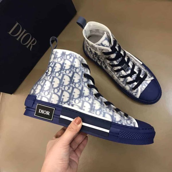 DIOR B23 HIGH-TOP SNEAKER IN BLUE DIOR OBLIQUE – CD029 - Image 6