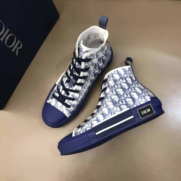DIOR B23 HIGH-TOP SNEAKER IN BLUE DIOR OBLIQUE – CD029 - Image 3