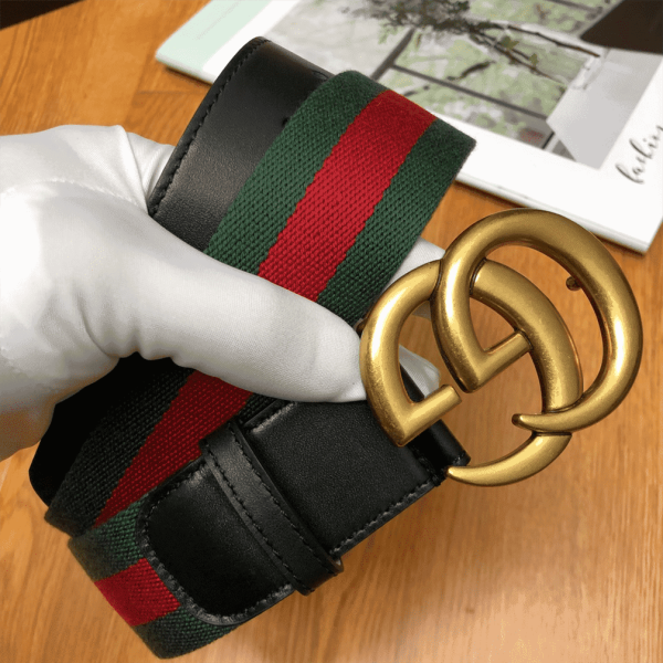 GUCCI GG BELT CUIR GREEN/RED LEATHER NE.RO – B013 - Image 8