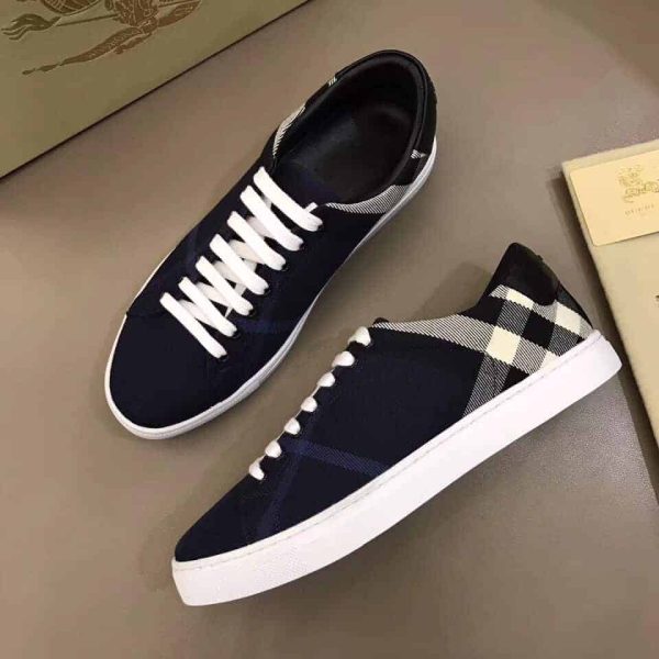 BURBERRY ALBERT HOUSE CHECK & LEATHER LOW-TOP SNEAKER – BBR4 - Image 4