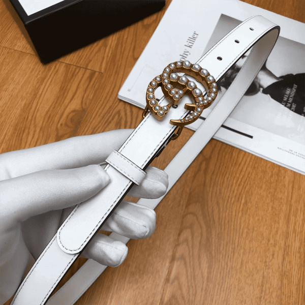 GUCCI PEARL STUDDED GG BELT – B14 - Image 8