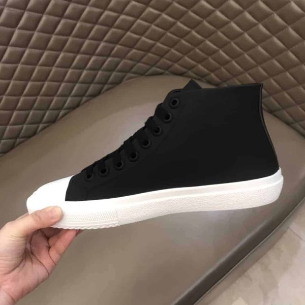 BURBERRY LOGO PRINT GABARDINE HIGH-TOP SNEAKERS – BBR31 - Image 8