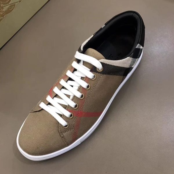 BURBERRY ALBERT HOUSE CHECK & LEATHER LOW-TOP SNEAKER – BBR3 - Image 4