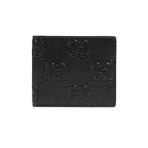 Gucci gg Embossed Wallet Black gg Embossed Leather Viscose Lining – WEG004