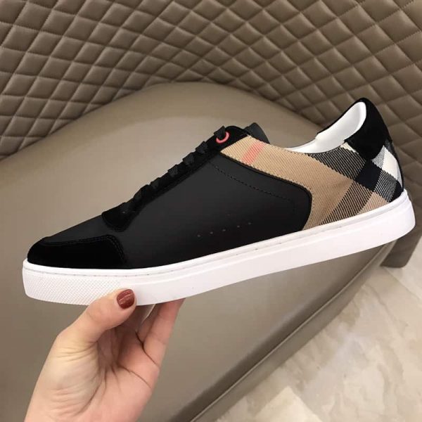 BURBERRY LEATHER AND HOUSE CHECK SNEAKERS – BBR26 - Image 8