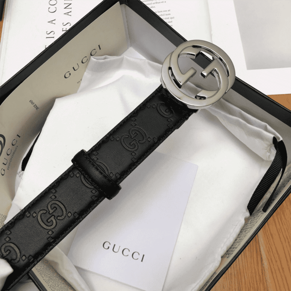 GUCCI INTERLOCKING-G LEATHER BELT – B7 - Image 8