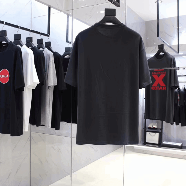 BALENCIAGA X-RATED BLACK COTTON-JERSEY T-SHIRT – BB39 - Image 5