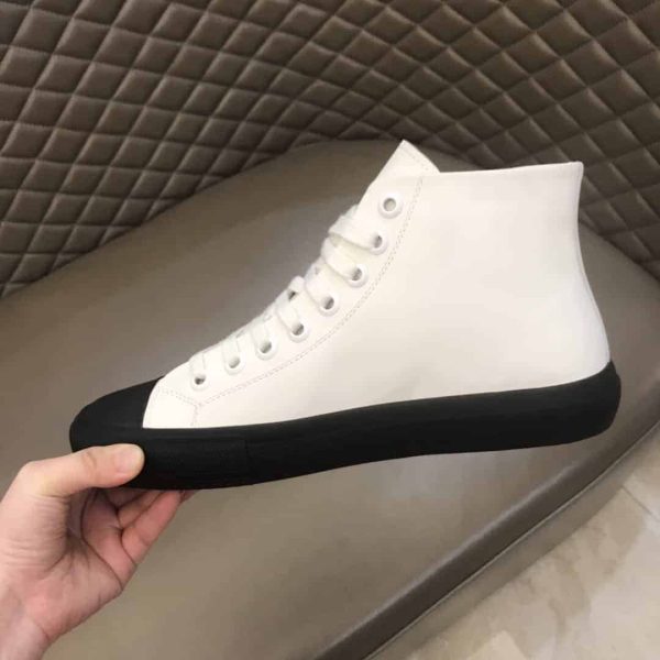 BURBERRY LOGO PRINT GABARDINE HIGH-TOP SNEAKERS – BBR32 - Image 8