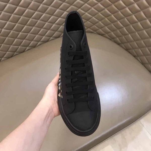 BURBERRY LOGO PRINT GABARDINE HIGH-TOP SNEAKERS – BBR82 - Image 4