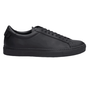 GIVENCHY URBAN STREET LOW-TOP LEATHER TRAINERS TRIPLE BLACK – GVC25