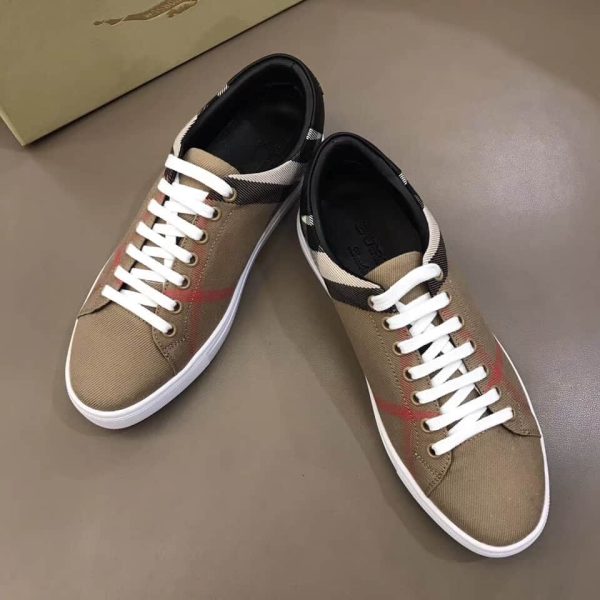 BURBERRY ALBERT HOUSE CHECK & LEATHER LOW-TOP SNEAKER – BBR3 - Image 3