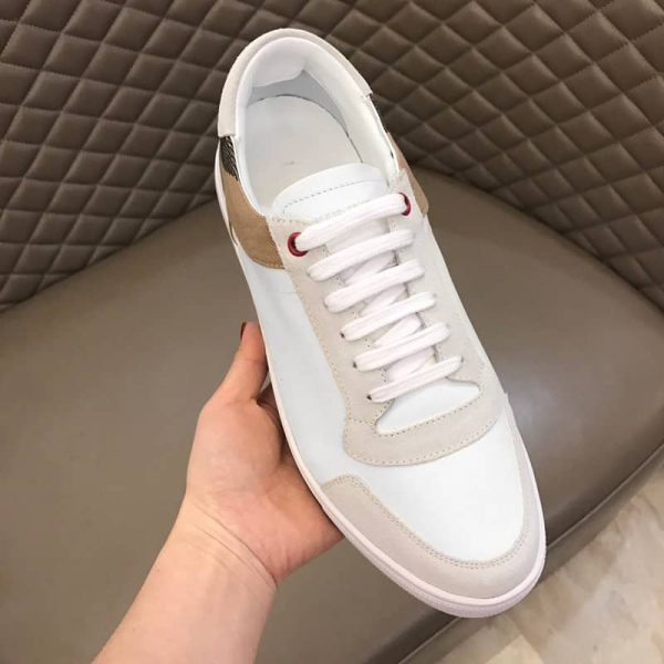 BURBERRY LEATHER AND HOUSE CHECK SNEAKERS – BBR27 - Image 3