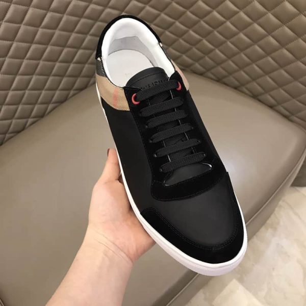 BURBERRY LEATHER AND HOUSE CHECK SNEAKERS – BBR26 - Image 7
