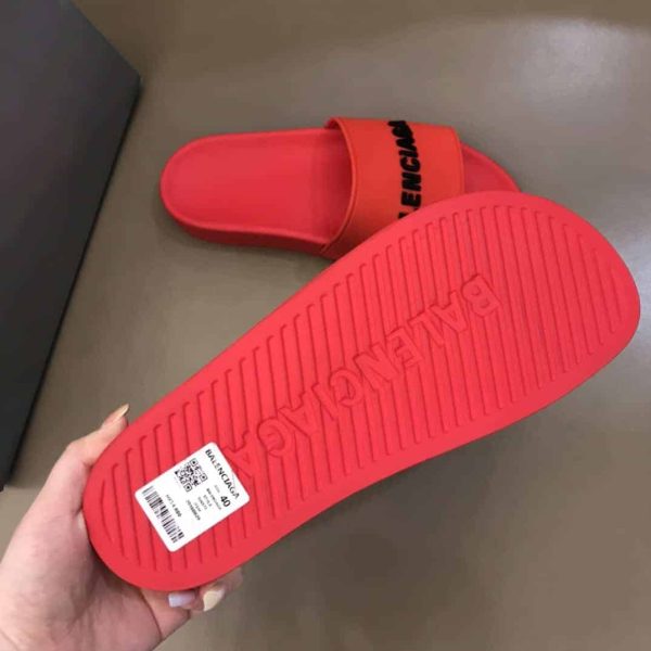 BALENCIAGA RUBBER LOGO POOL SLIDE SANDALS – BBS4 - Image 3