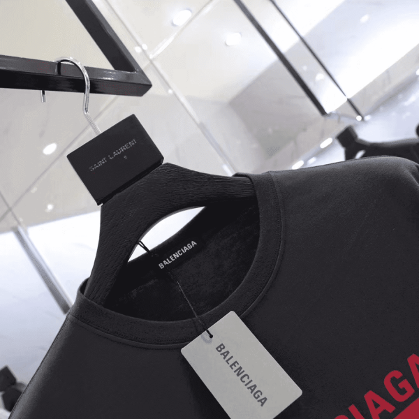 BALENCIAGA X-RATED BLACK COTTON-JERSEY T-SHIRT – BB39 - Image 4