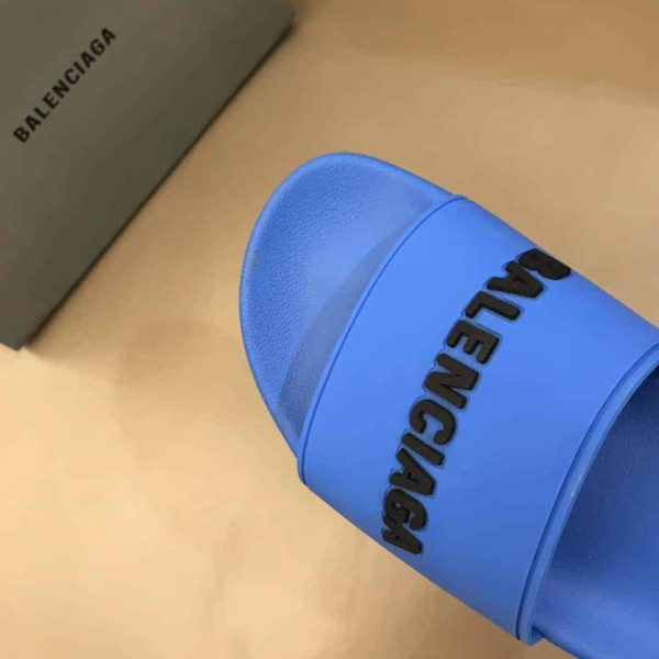 BALENCIAGA RUBBER LOGO POOL SLIDE SANDALS – BBS1 - Image 4