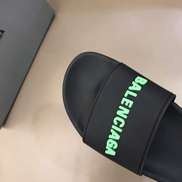 BALENCIAGA RUBBER LOGO POOL SLIDE SANDALS – BBS3 - Image 4