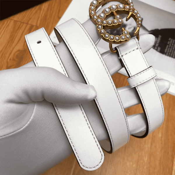 GUCCI PEARL STUDDED GG BELT – B14 - Image 7
