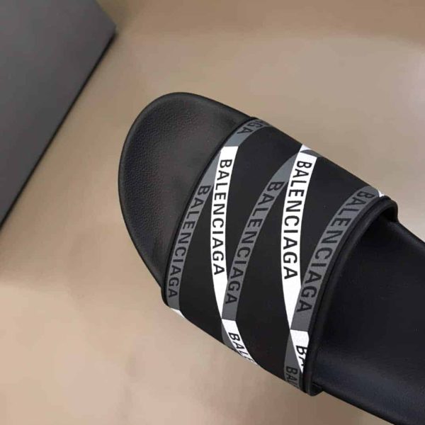 BALENCIAGA RUBBER LOGO POOL SLIDE SANDALS – BBS9 - Image 4
