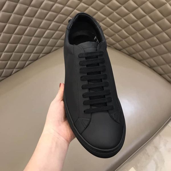 GIVENCHY URBAN STREET LOW-TOP LEATHER TRAINERS TRIPLE BLACK – GVC25 - Image 7