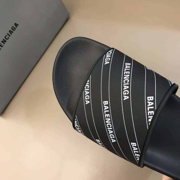 BALENCIAGA RUBBER LOGO POOL SLIDE SANDALS – BBS6 - Image 4