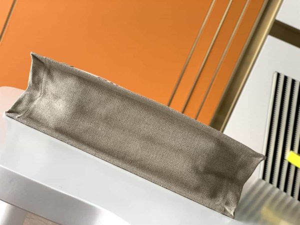 RIVE GAUCHE TOTE BAG IN LINEN AND LEATHER – WBY16 - Image 7