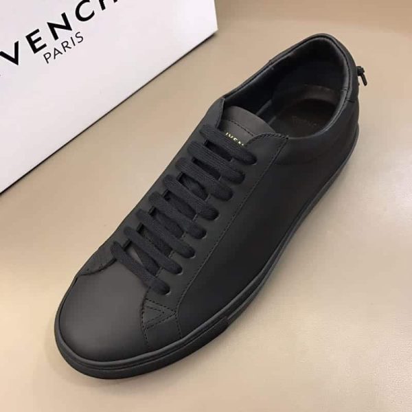 GIVENCHY URBAN STREET LOW-TOP LEATHER TRAINERS TRIPLE BLACK – GVC25 - Image 6