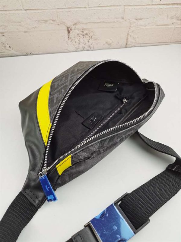 FENDI GRAY FABRIC BELT BAG – WFB012 - Image 7