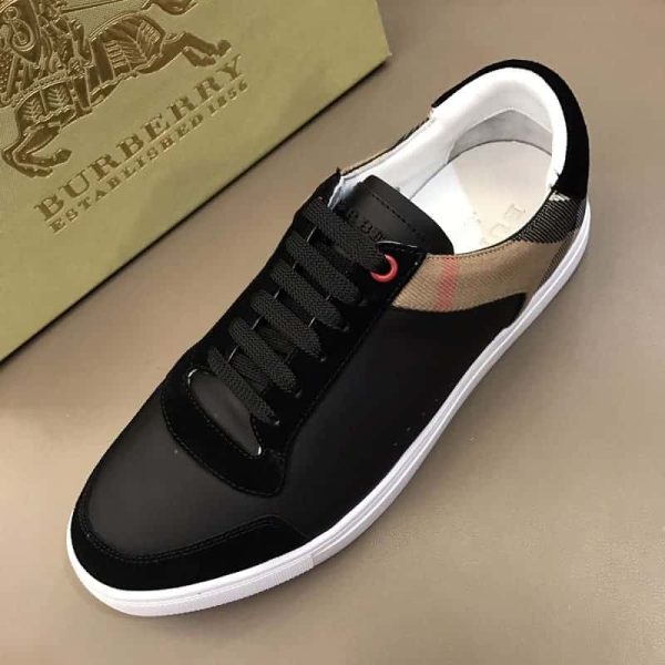 BURBERRY LEATHER AND HOUSE CHECK SNEAKERS – BBR26 - Image 5