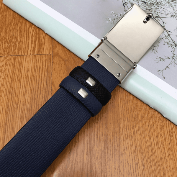 BURBERRY REVERSIBLE PLAQUE BUCKLE GRAINY LEATHER BELT – B25 - Image 5