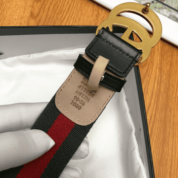 GUCCI GG BELT CUIR GREEN/RED LEATHER NE.RO – B013 - Image 5