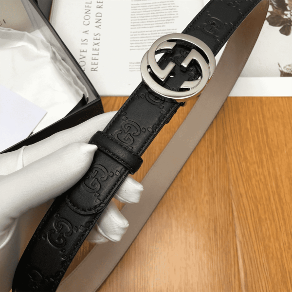 GUCCI INTERLOCKING-G LEATHER BELT – B7 - Image 5