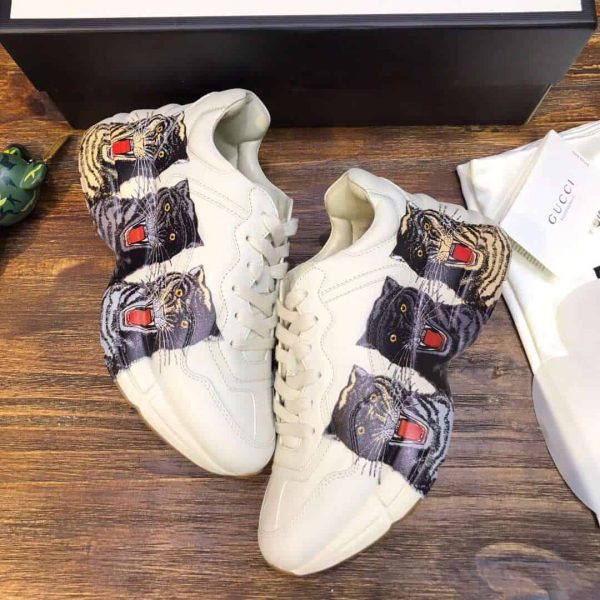 GUCCI RHYTON LEATHER SNEAKER WITH TIGERS - Image 4